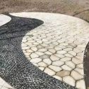 重庆 黄金麻冰裂纹地铺石工地铺装案例