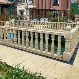 重庆黄金麻花岗岩石材栏杆，扶手，将军柱，花瓶柱