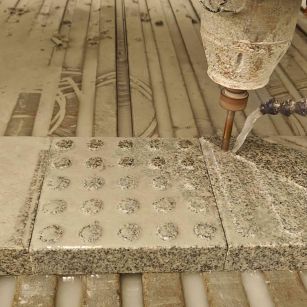 重庆 芝麻白花岗岩石材盲人石、盲道石、盲点石