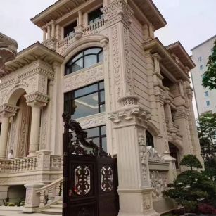 重庆 黄金麻花岗岩别墅外墙干挂效果展示