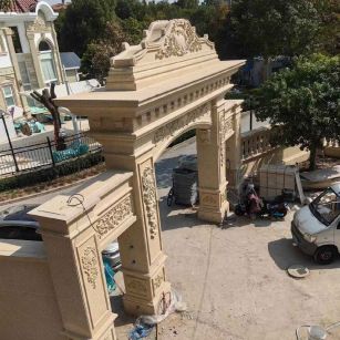 重庆 黄金麻荔枝面花岗岩别墅门楼