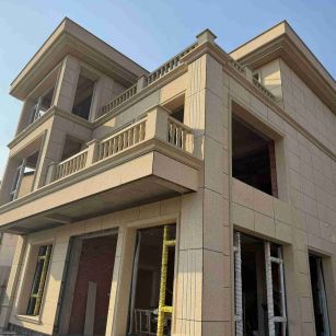 重庆 黄金麻花岗岩石材荔枝面外墙干挂效果展示