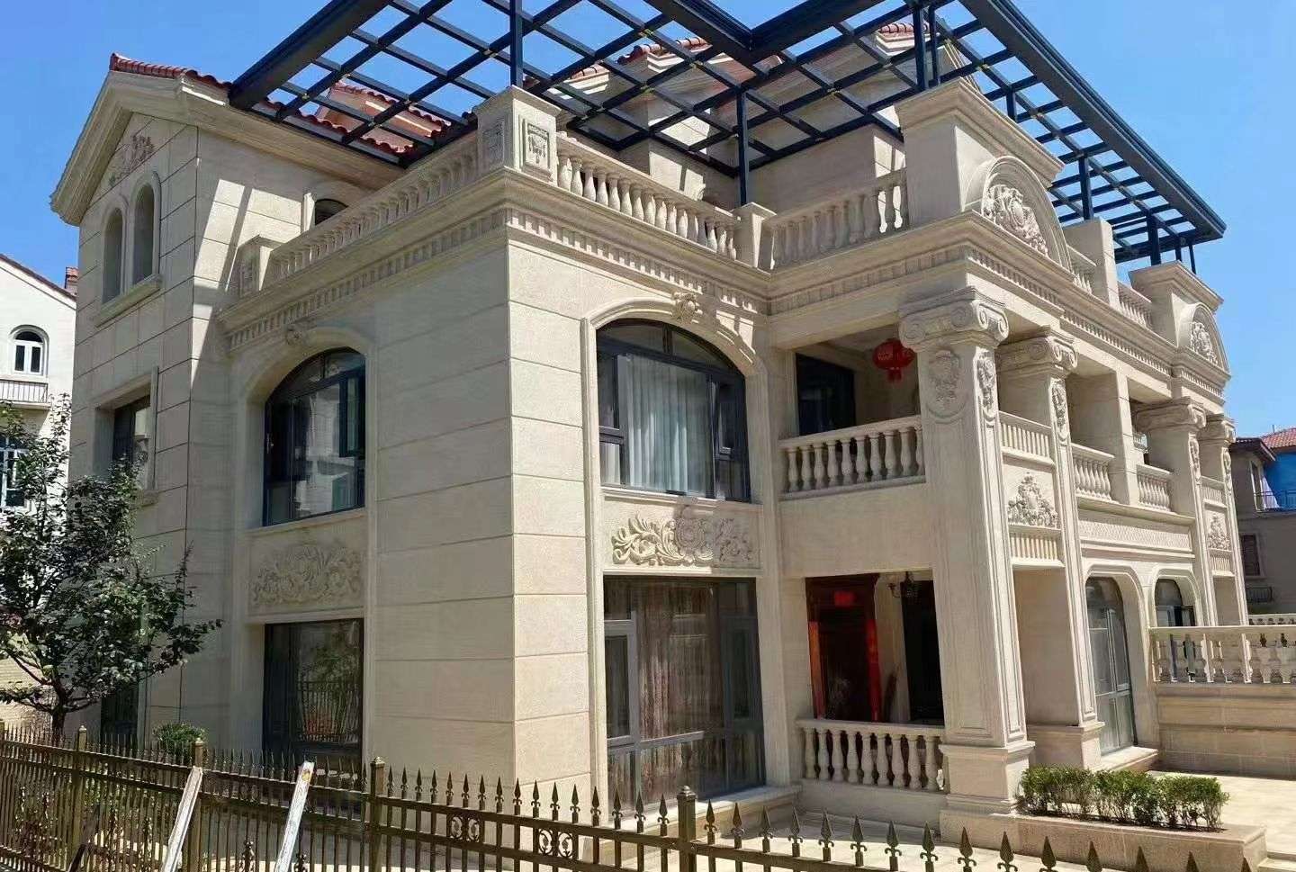 重庆 黄金麻花岗岩荔枝面别墅外墙干挂