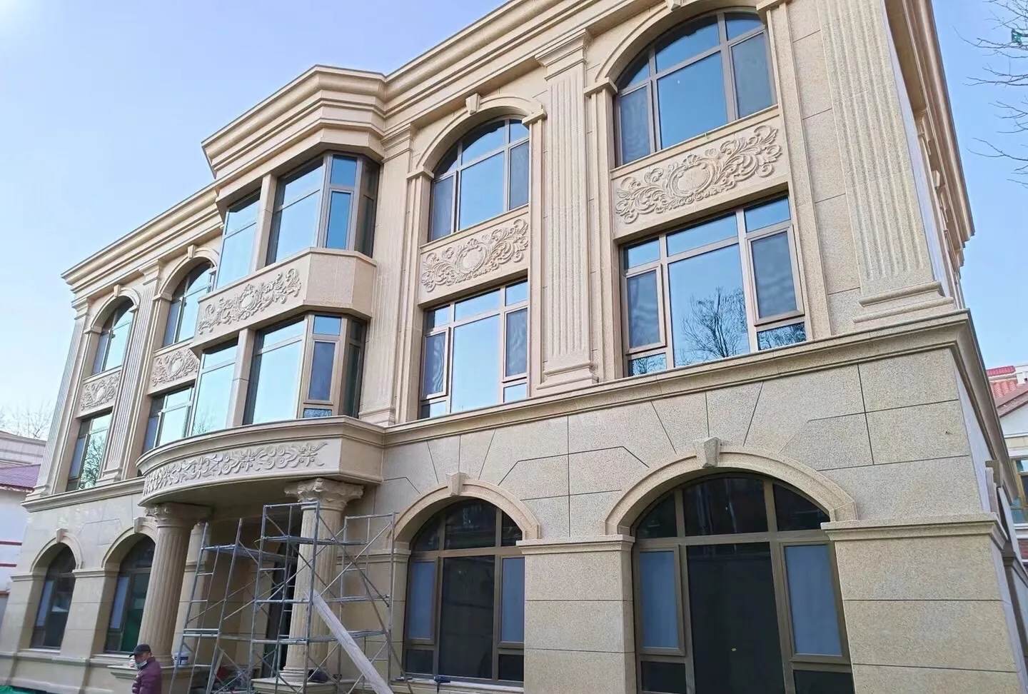 重庆 黄金麻花岗岩别墅外墙干挂